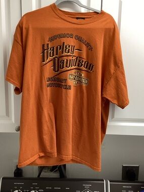 Harley-Davidson Orange Short Sleeve Logo Tee